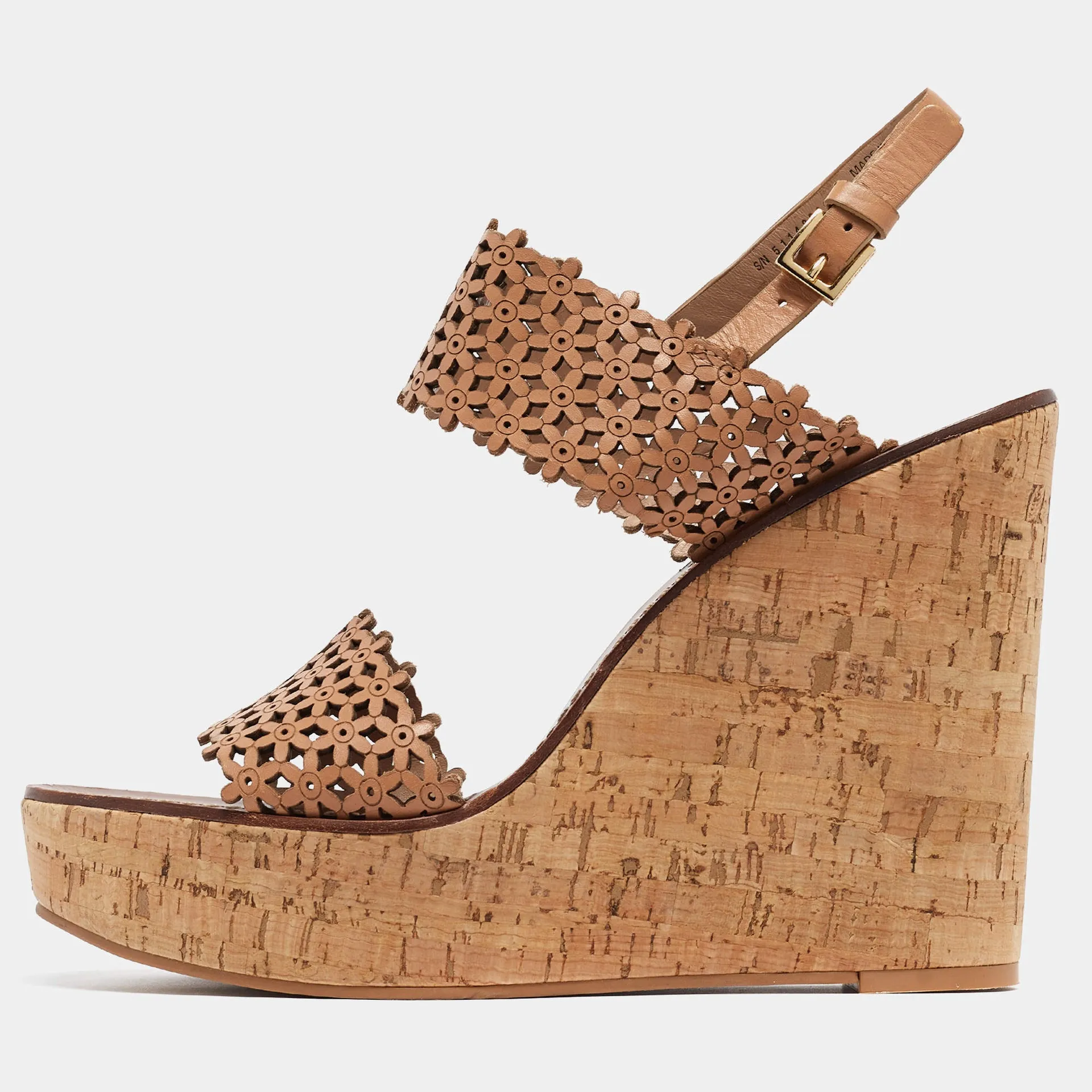 Tory Burch Leather Ankle Strap Wedge Sandals Size US 10.5 - Image 12