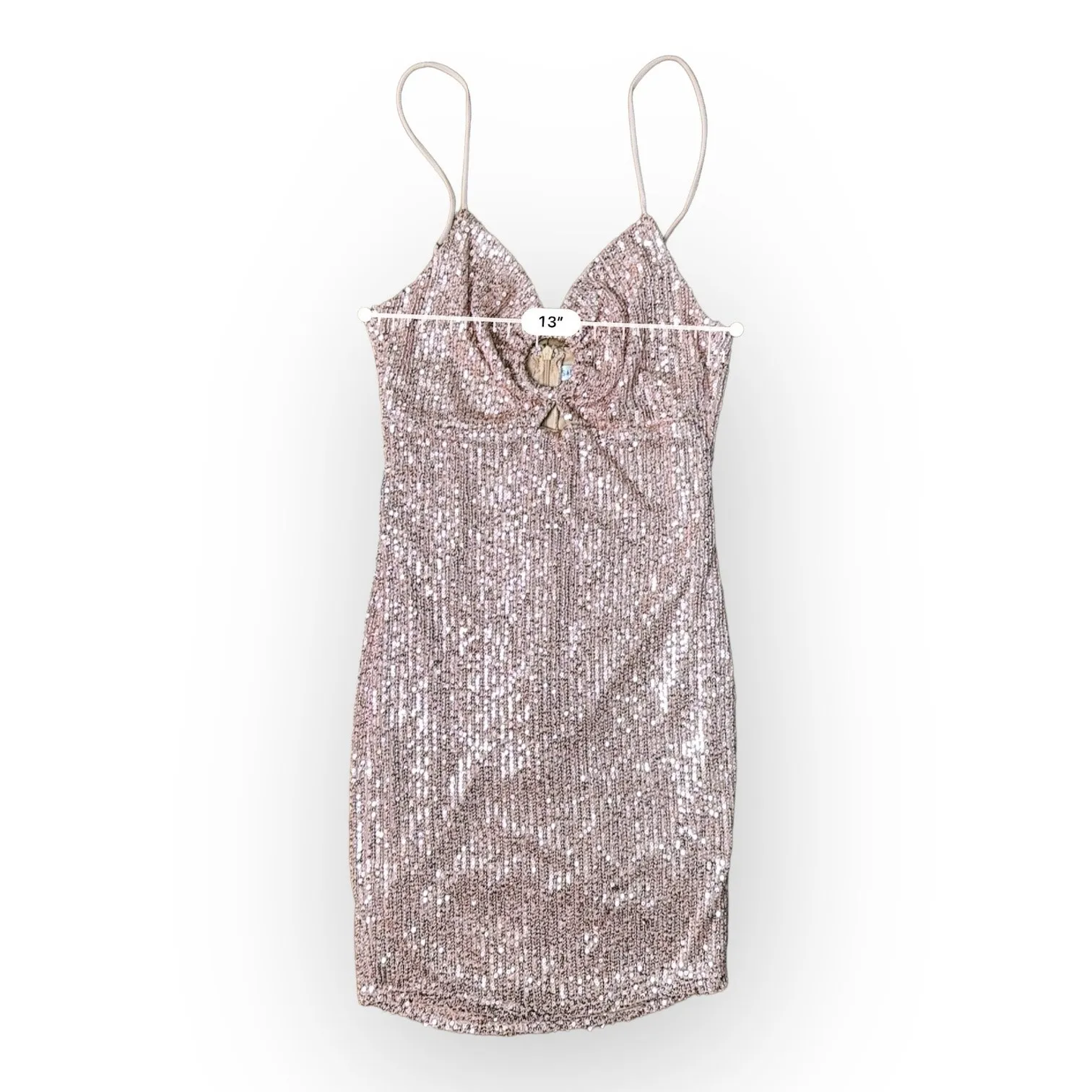 Revolve Saints + Secrets Rose Gold Sequined Mini Dress Size‎ S - Image 4