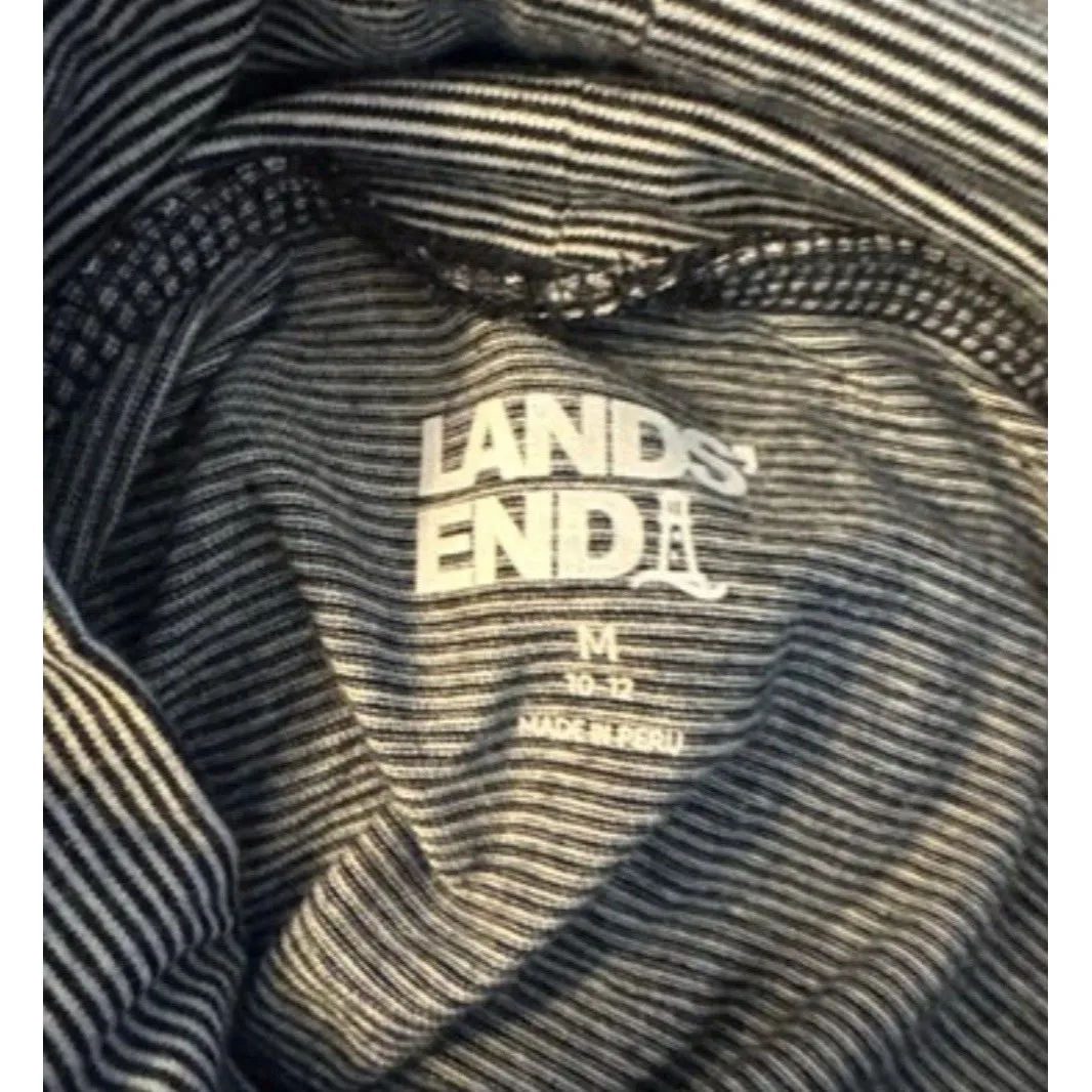 Lands' End Blue Gray Micro Striped Turtleneck Tunic Polyester Blend Size M Size M - Image 3