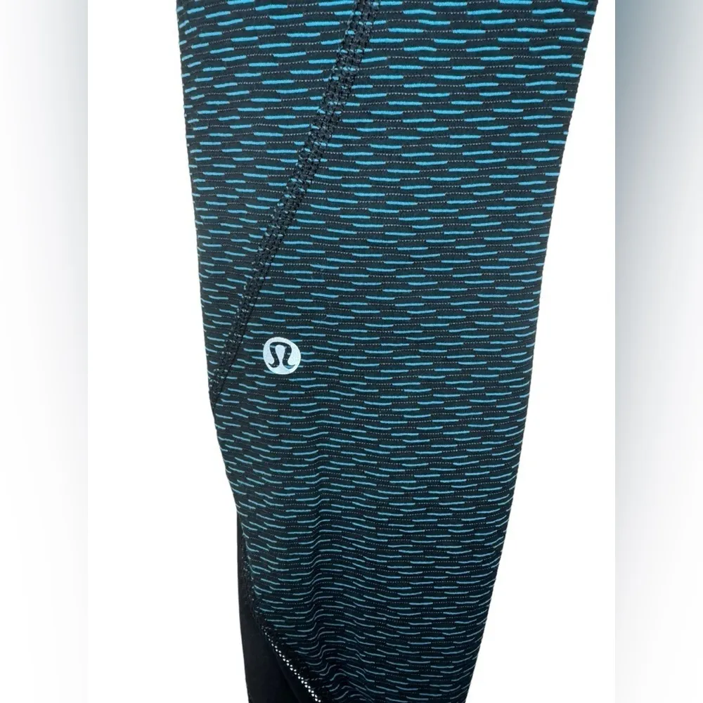 Lululemon Inspire Tight II  Size 4 Score Jacquard Black Indian Ocean / Black - Image 9