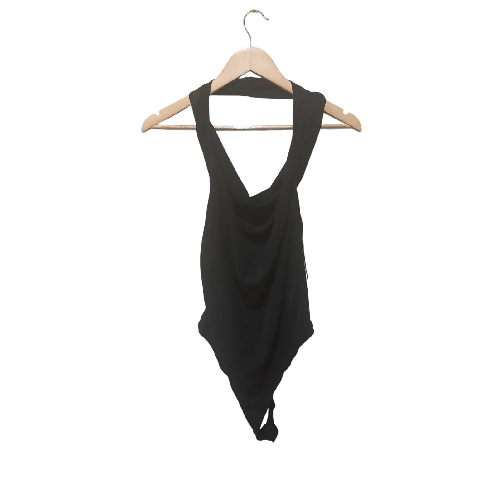 ASTR‎ The Label Cowl Neck Halter Bodysuit Size Medium New with Tags Black - Image 4