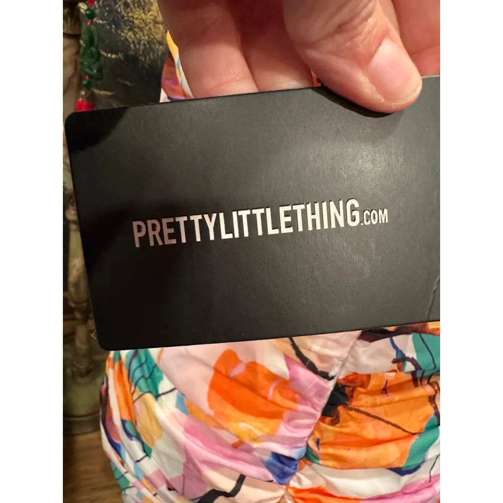 Women's PrettyLittleThing Asymmetrical Dress Size 6 Pink Multi-color - Image 5