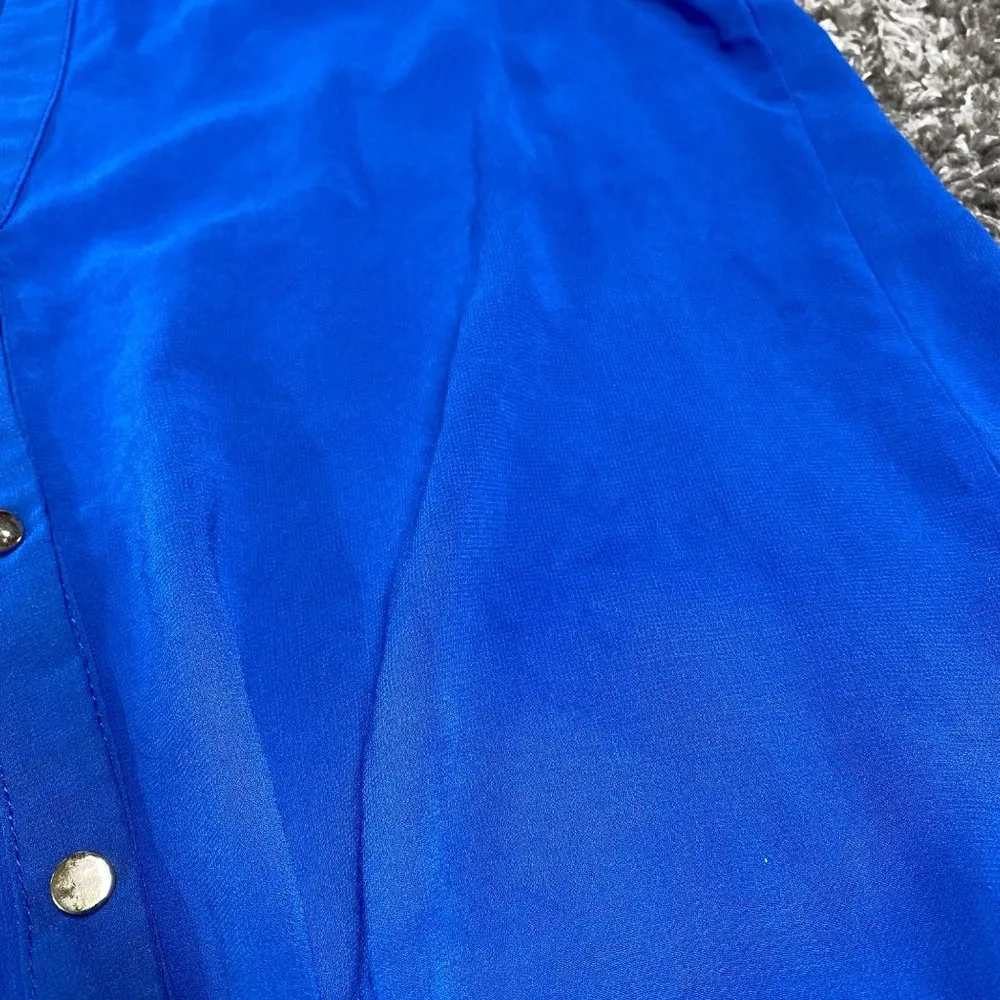 Jella Couture Women Unknown Size Estimate Medium Royal Blue Layering Bottom Ties - Image 7