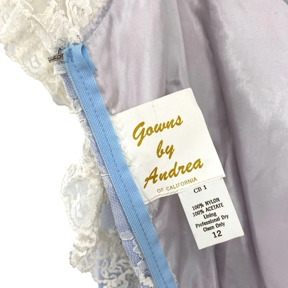 V i n t a g e Gowns By Andrea Of California 1970’s Dress Blue Size 12 - Image 11