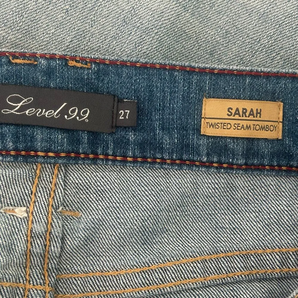 Level 99 Women's Sarah Twisted Seam Tomboy Light Wash Jeans Size 27 Blue - Image 8
