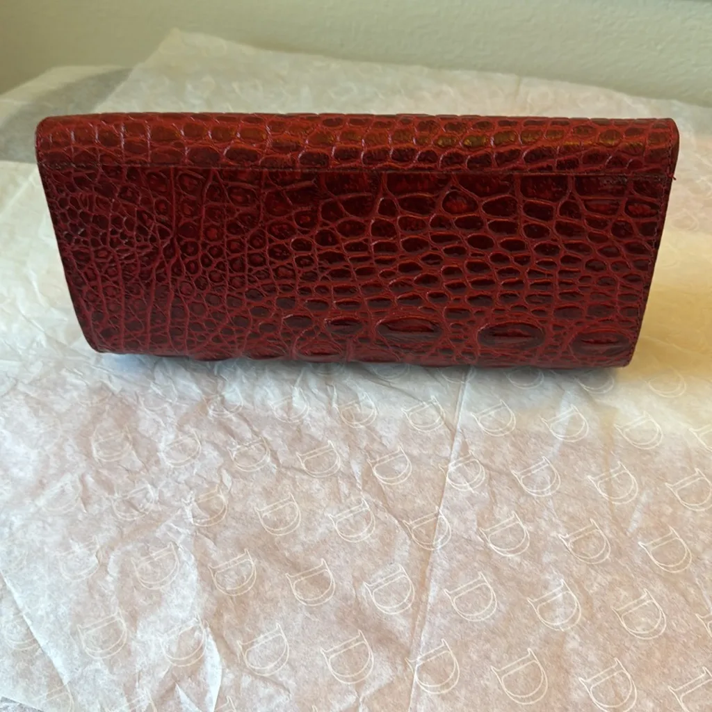 Veari genuine alligator crocodile envelope clutch black & the red one - Image 10