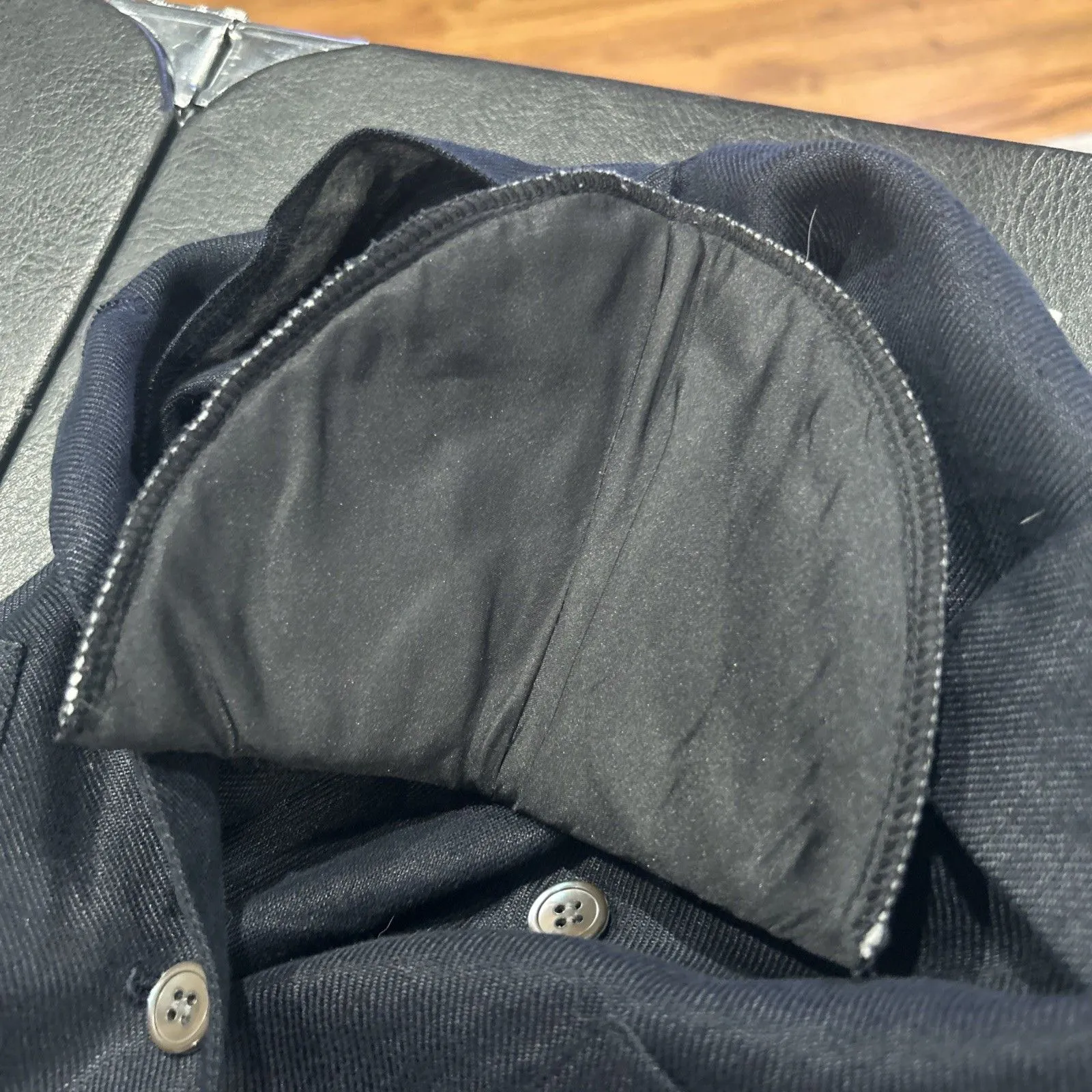 Talbots Jacket 2 Petite Irish Linen Black Button Up Blazer Career Shoulder Pads - Image 4