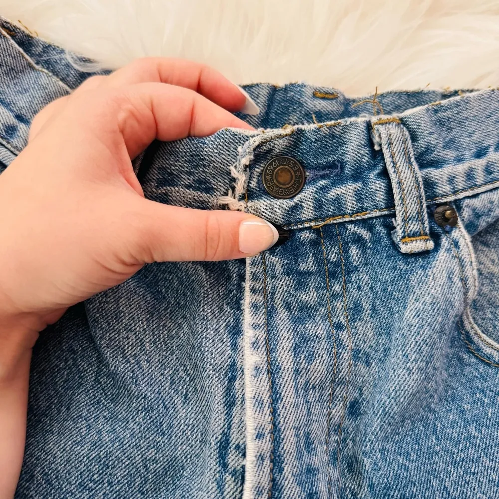 Gap High Waist Denim Shorts with Greatful Dead Patch. - Image 3