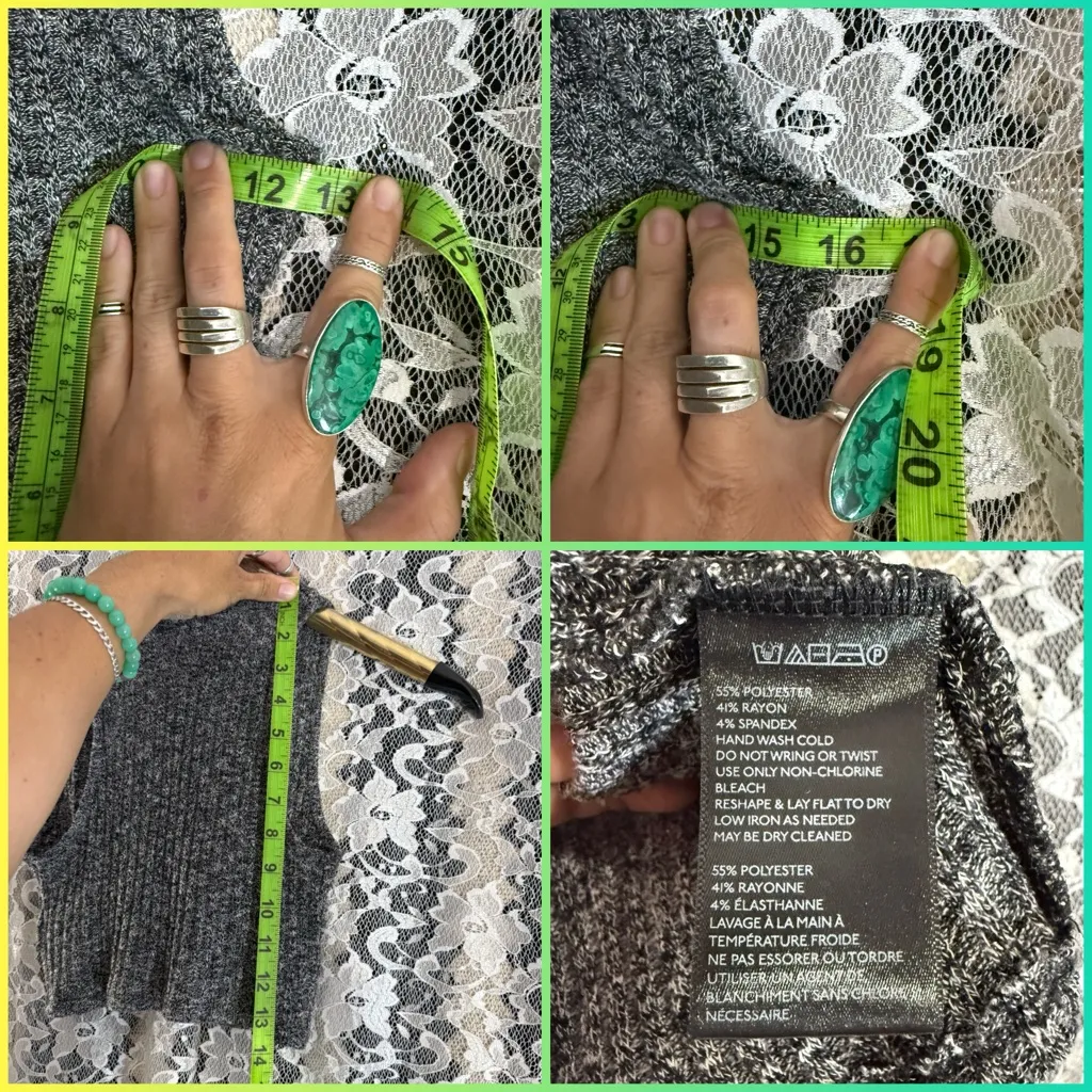 Urban outfitters Kimchi black Gray Knit Crop Top keyhole bow knot like new small - Image 6