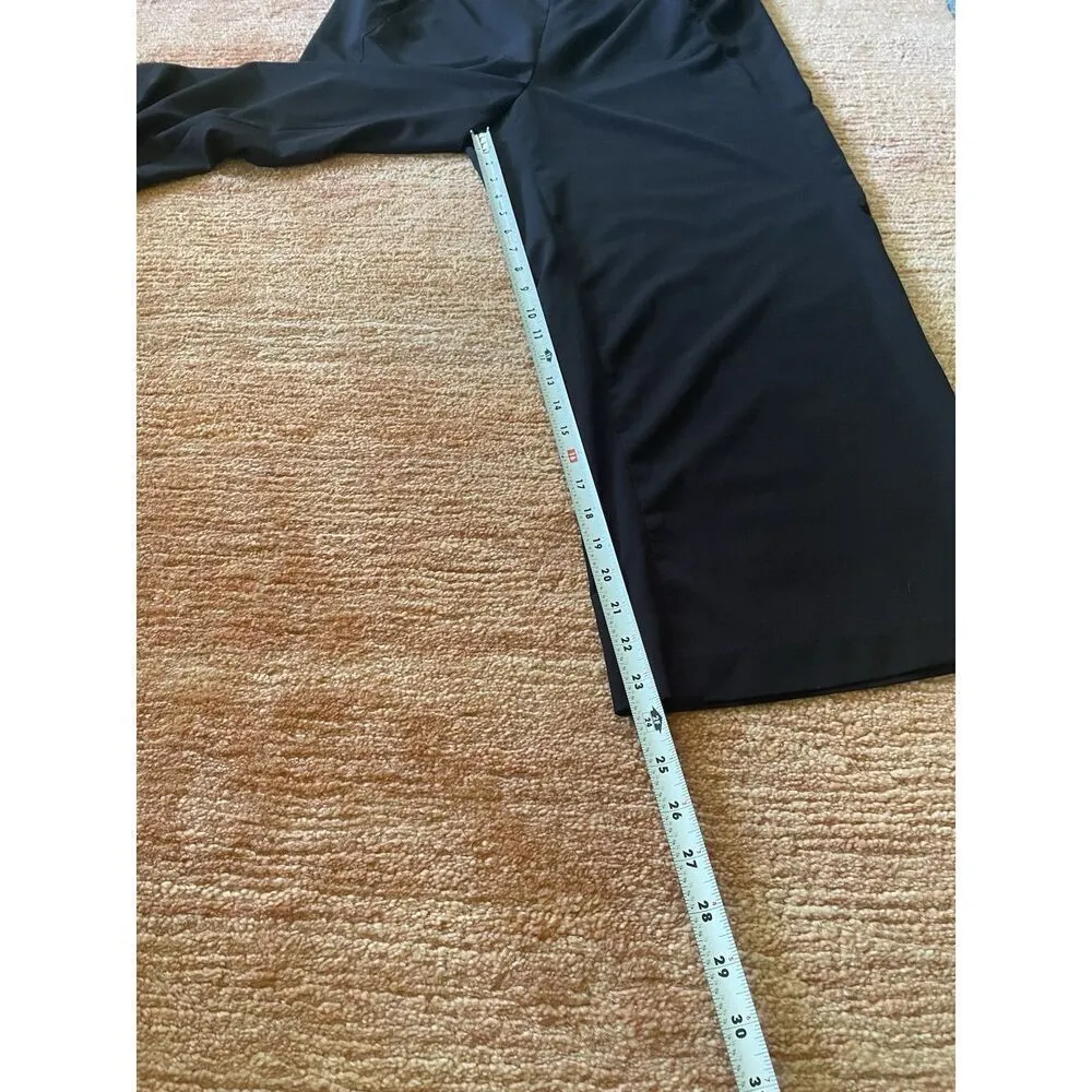 Joan Vass Women Black Straight Leg Cropped Stretch Very light and thin Pants L - Image 5