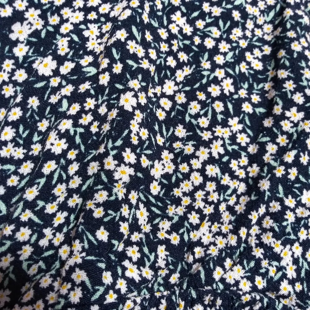 Cotton On Blue Floral Babydoll Long Sleeve Crop Top Festival Spring Size XL - Image 5