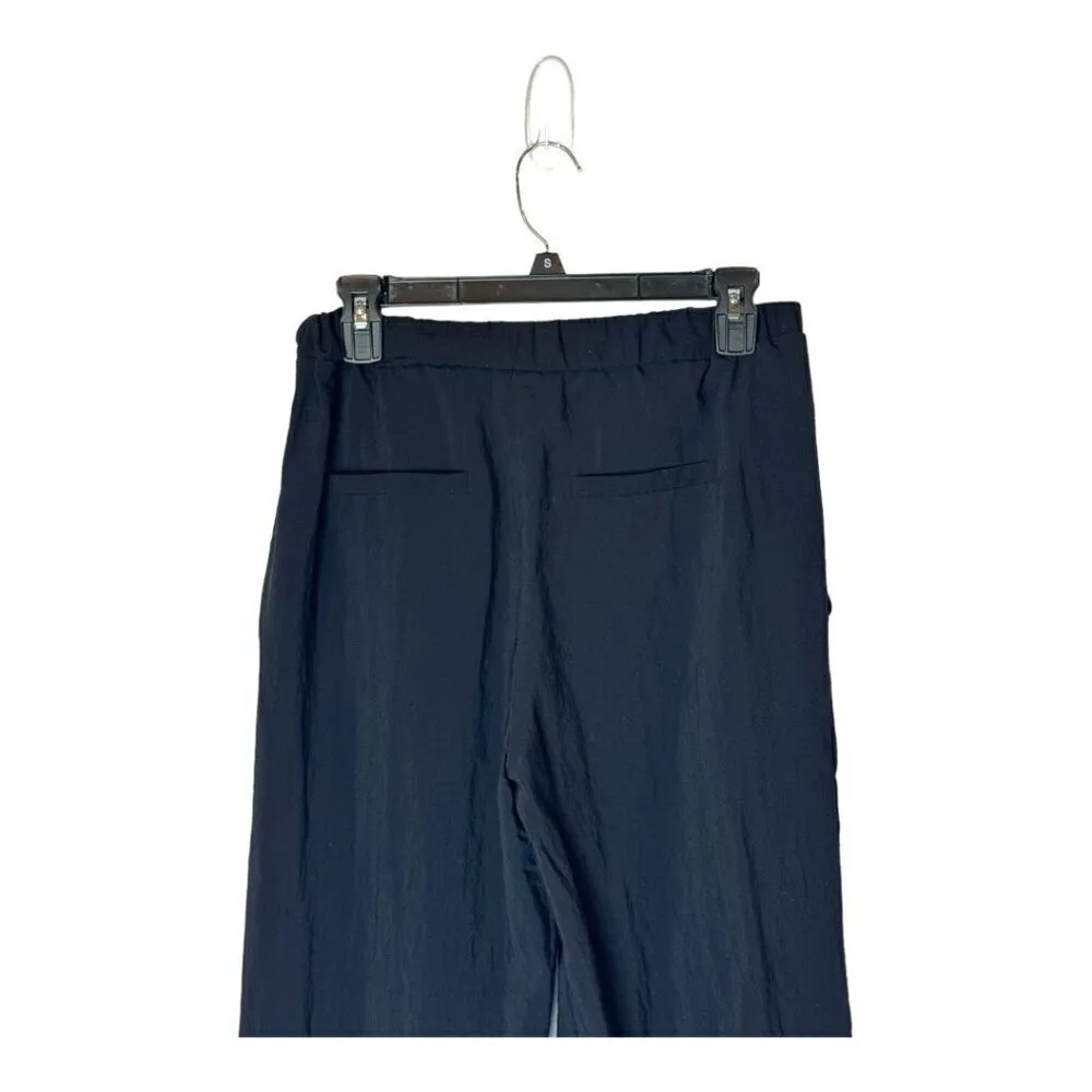 Maje Pants Women Small Black Lightweight Elastic Waist Wide Leg Cropped Trouser‎ - Image 4