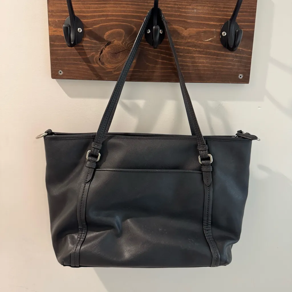 Coach Black Peyton Leather Jordan Carryall Tote Bag - Image 6