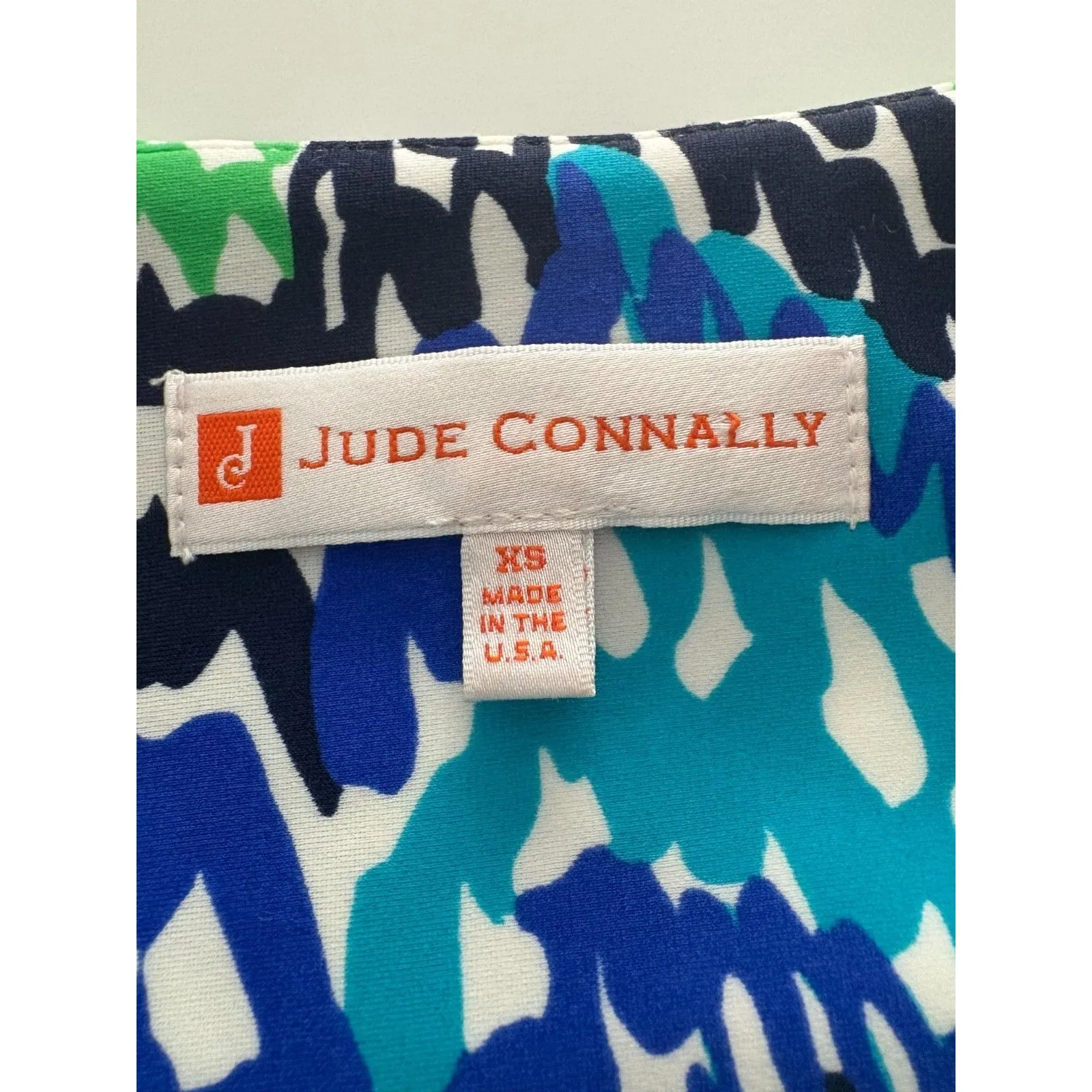 Jude Connally Lexi Dress Women XS Blue Green Ocean Waves Jude Cloth Beach - Image 5