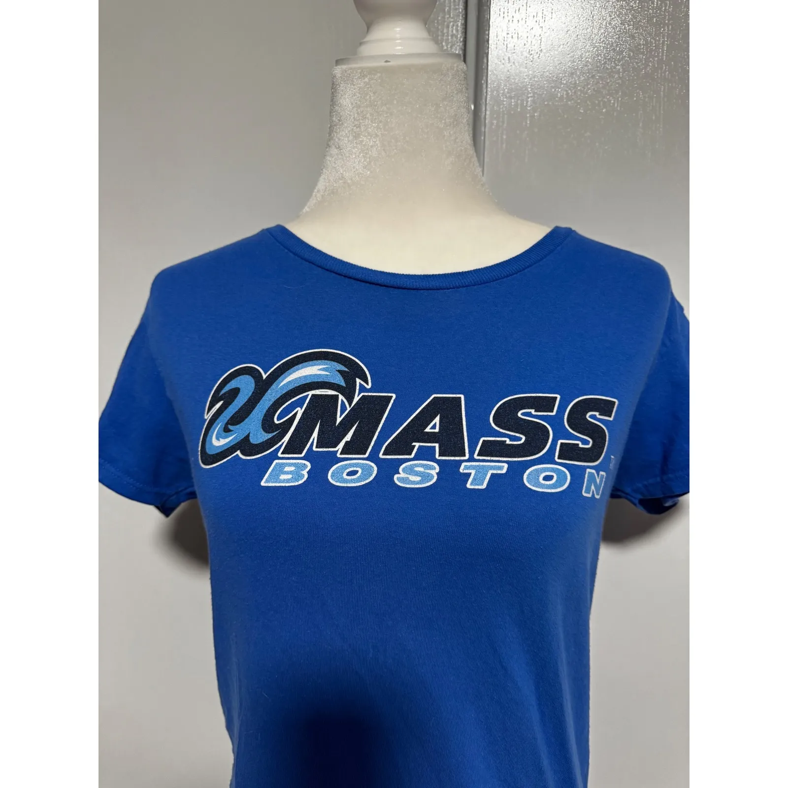 UMass Boston T Shirt Womens Medium Blue Gildan Heavy Cotton Short Sleeve Tee - Image 2