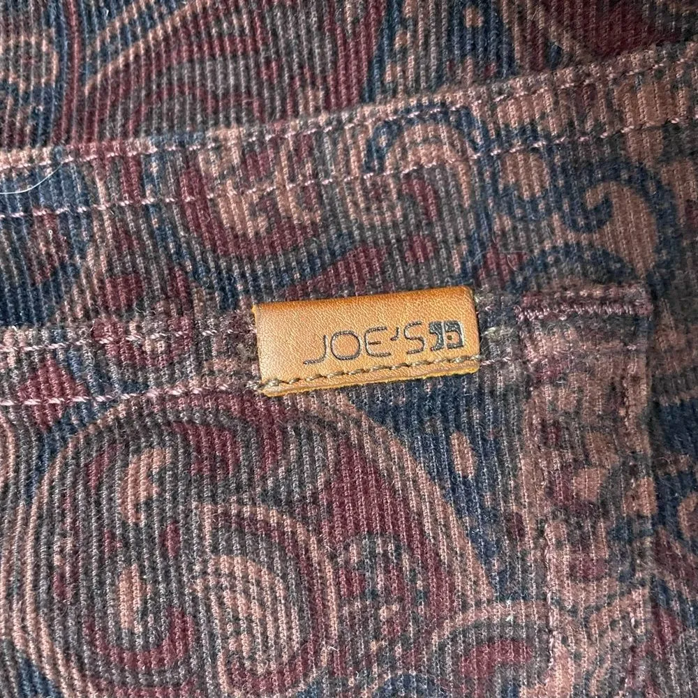 Joe’s Jeans The Skinny Jean Corduroy Pants in Fall Paisley Port Burgundy Size 27 - Image 10