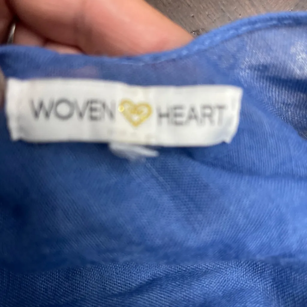 Woven Heart blue cotton embroidered Cardigan - Image 5