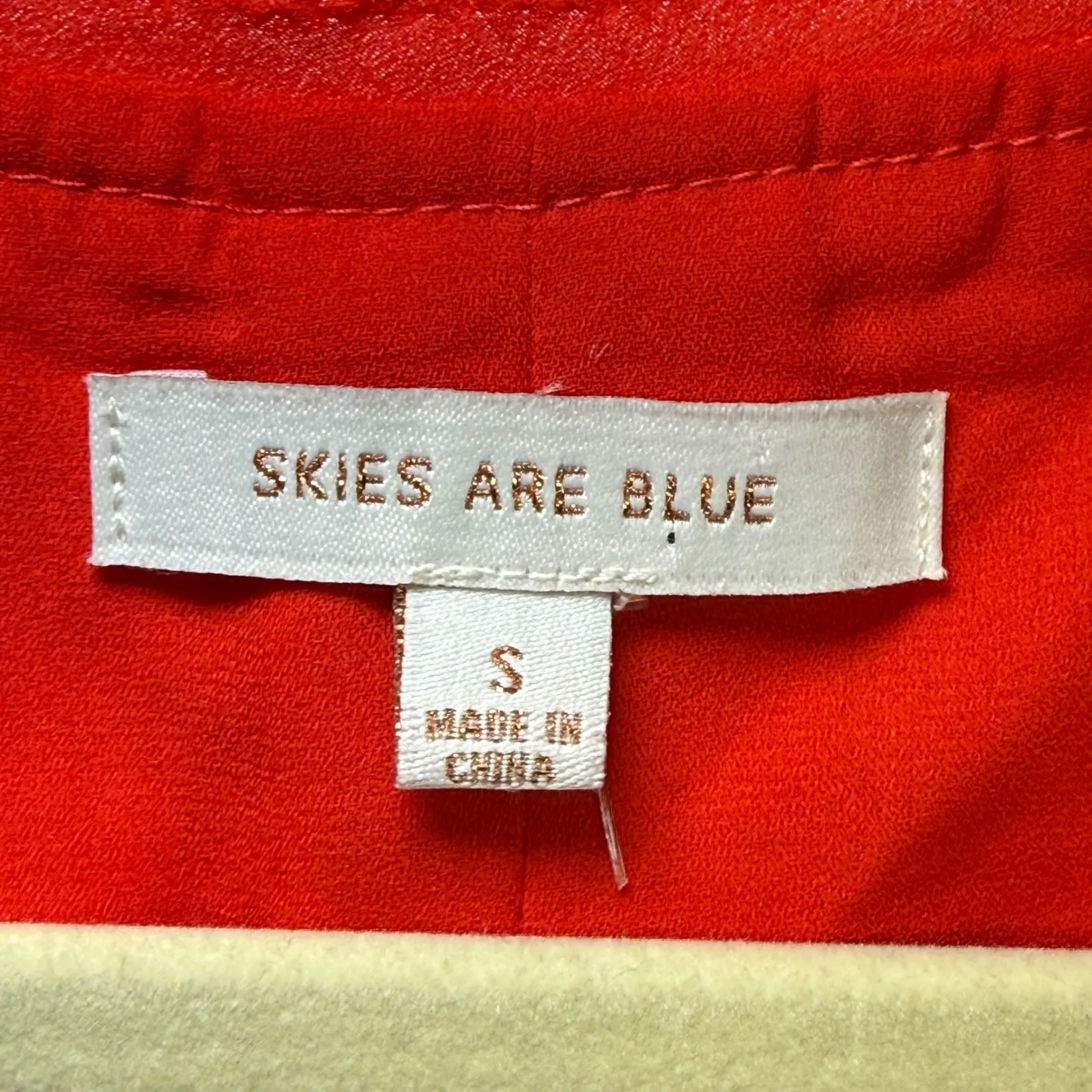 Skies Are Blue Embroidered Eyelet Flutter Sleeve Peplum Feminine Brunch Boho S - Image 3