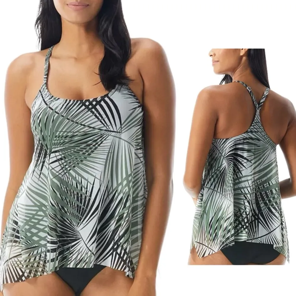 Coco Reef Endless Summer Palm Mesh Layer Underwire Tankini Top Swimsuit Size 32C - Image 12