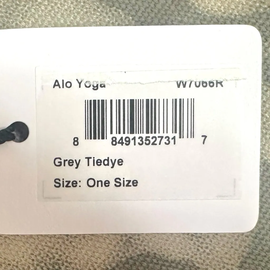 The Alo Yoga Iconic Shopper Canvas Tote Bag Grey Tie Dye Neutral Gym Logo NWT - Image 11