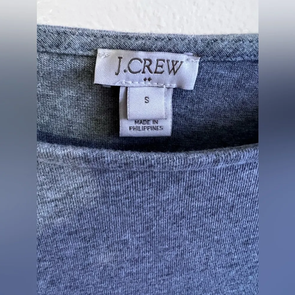 J. Crew basic long sleeve peplum tee gray Size S big cotton lightweight - Image 15
