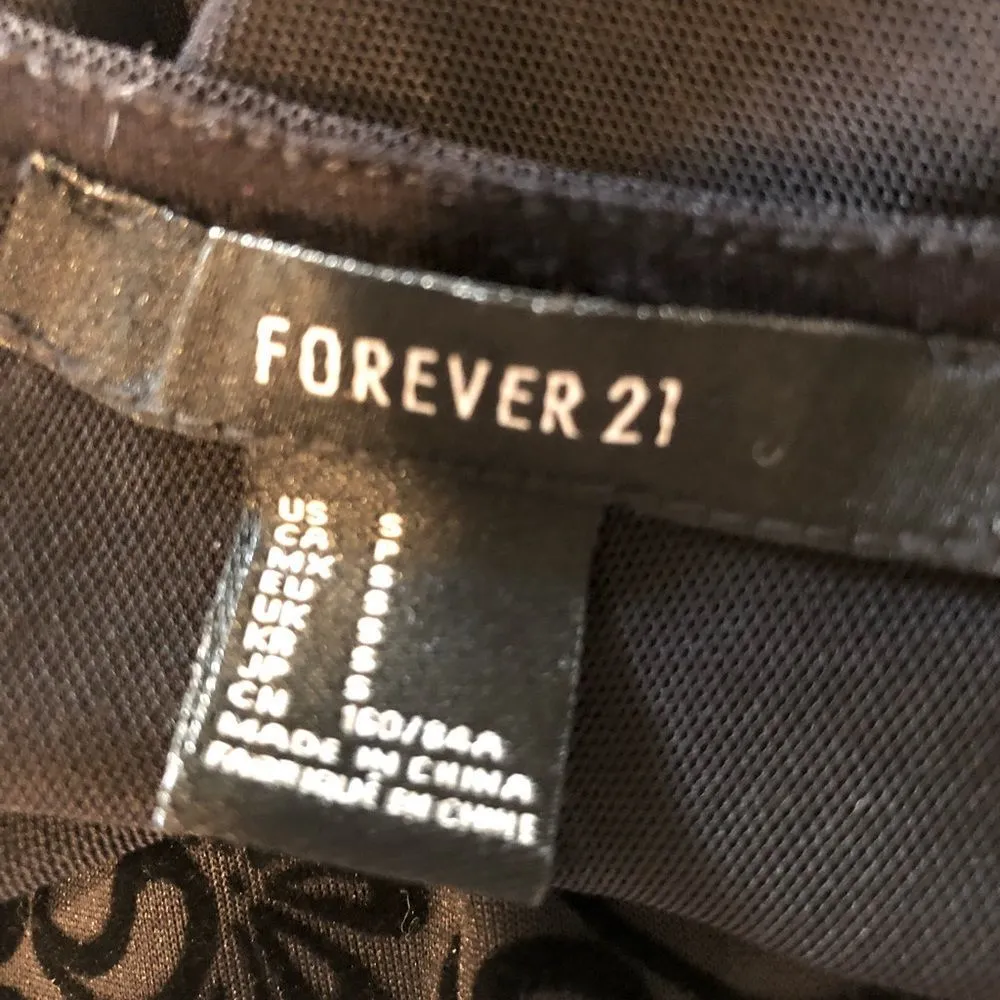 Forever 21 Black Fit Flare Sleeveless Skater Zip Back Mini Dress Womens Small - Image 8