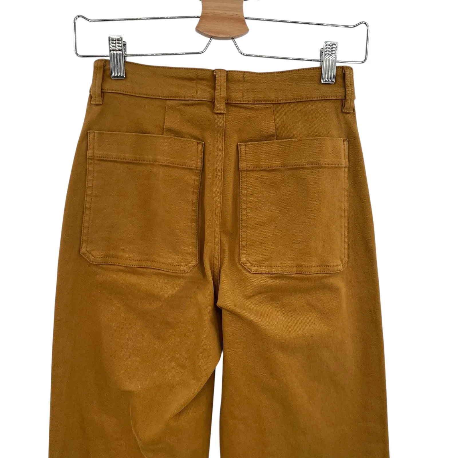 Everlane The Straight Leg Crop Pants‎ Cotton Golden Brown Yellow Size 00 - Image 10