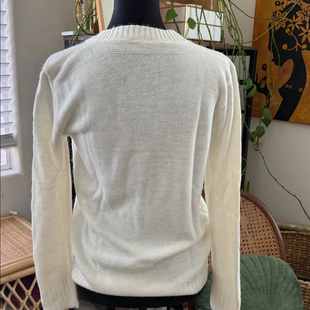 Vintage 70s/80s Bel Ami White Long Sleeve Popover Knit Sweater Size undefined - Image 2