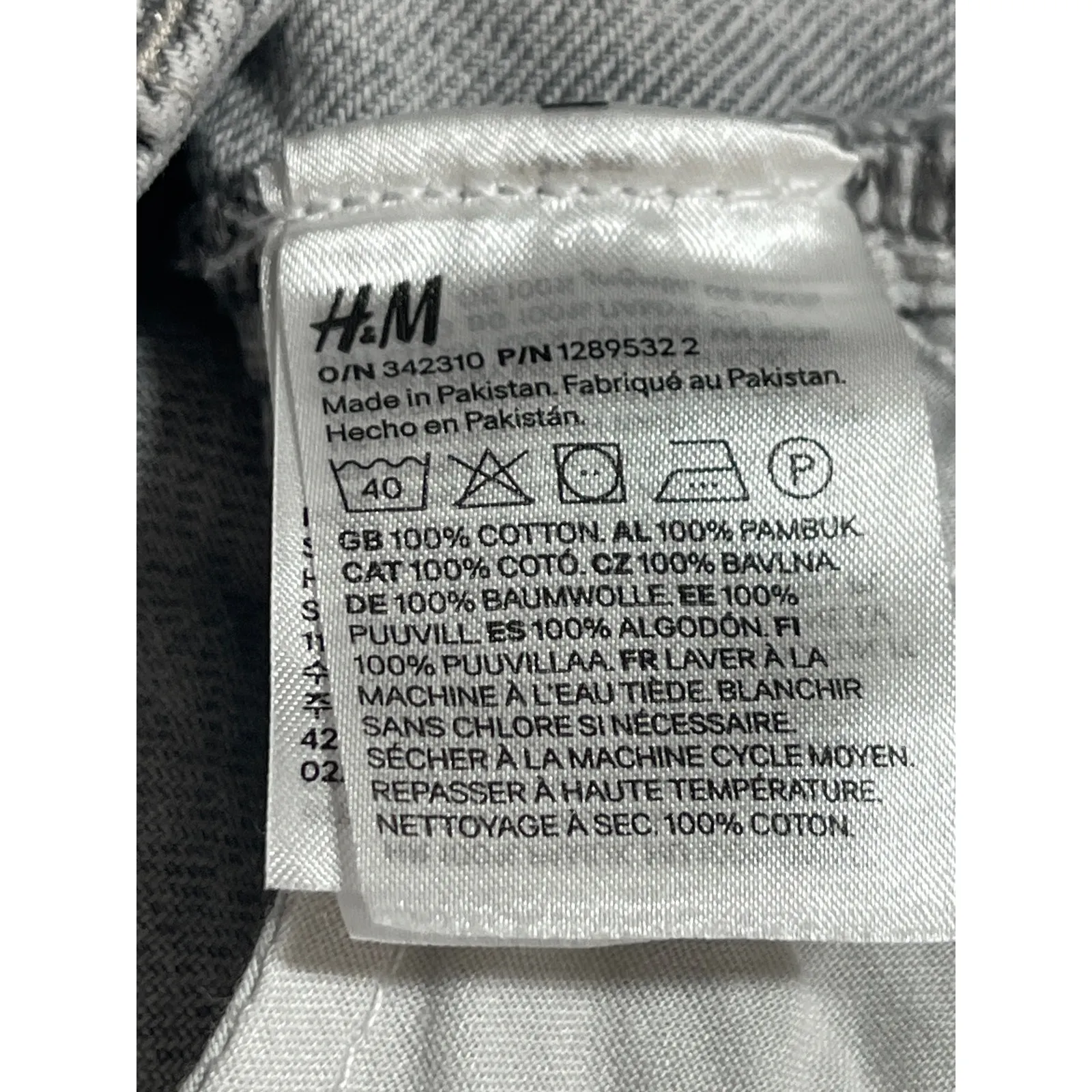 H&M Divided Women's Gray High Waisted Baggy Wide Leg Denim Jeans Pants Size 8 - Image 5