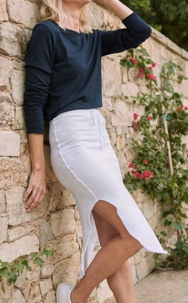 Frank & Eileen Size Donegal Large Unforgettable Skirt Triple Fleece in White - Image 1