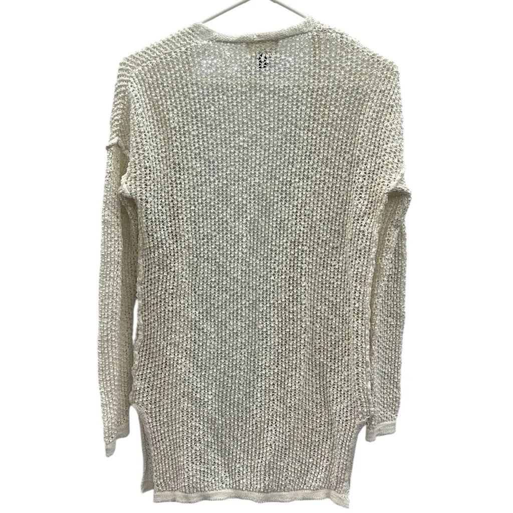 Universal Thread Cream Open Knit Slit Side Open Front Cardigan Womens Small - Image 8