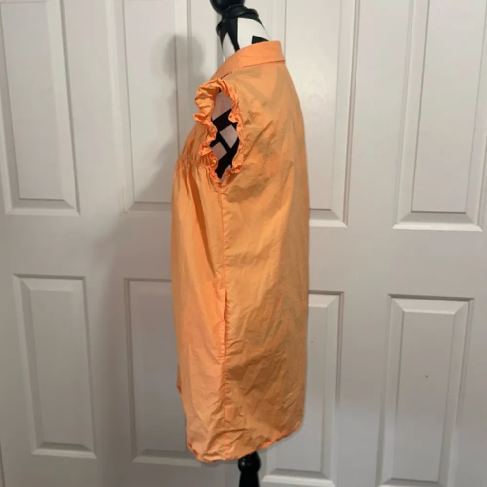 AVARA Orange Ruffled Sleeveless Button - Image 2