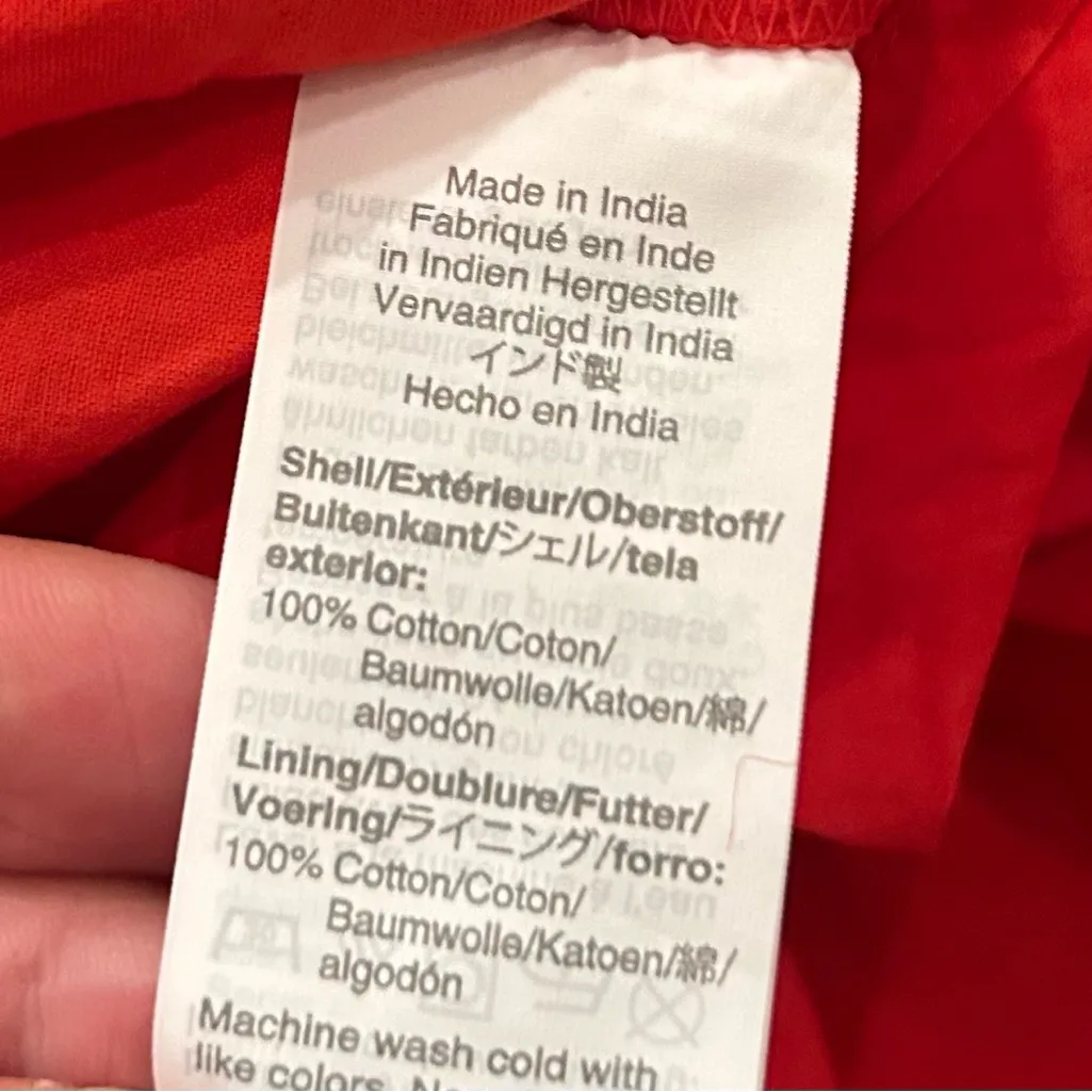 Madewell Bright Red Cattail Lined Tiered Maxi Dress Size Medium MSRP 128.00 - Image 9