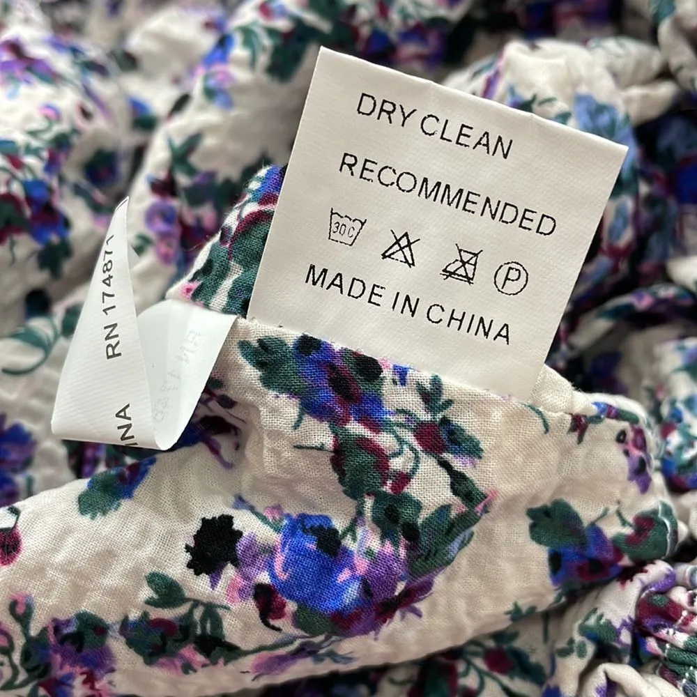 70/21 Off-Shoulder floral print puff sleeve crop top Small - Image 8