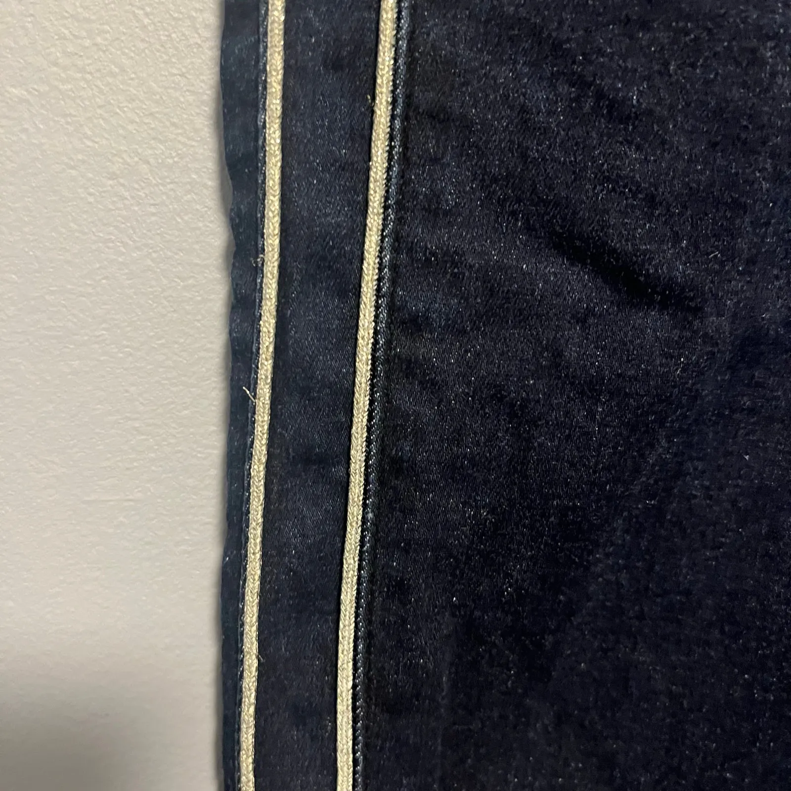 Ann Taylor The Skinny Jeans Dark Wash Metallic Silver Stripes Size 10 - Image 3