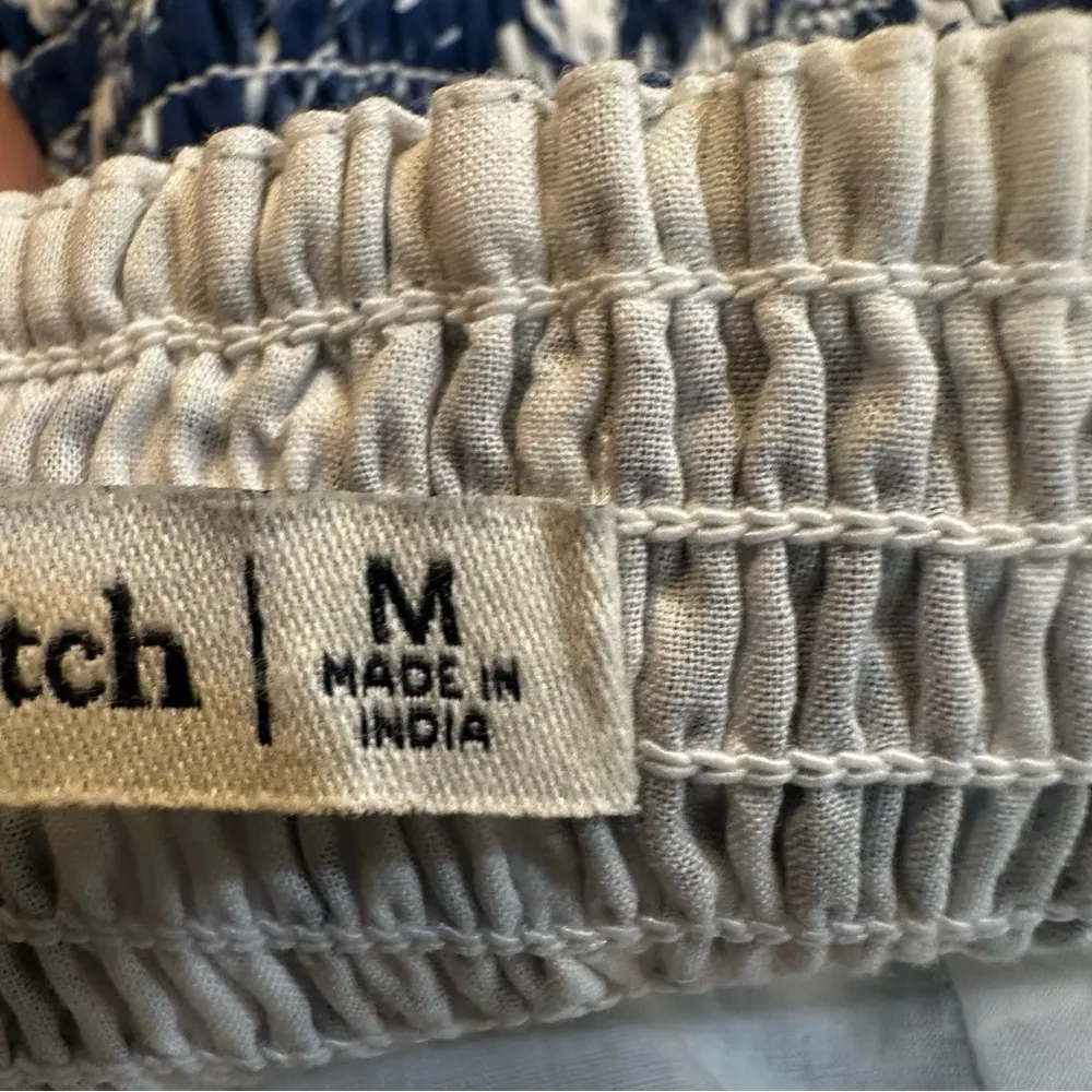 Abercrombie & Fitch Floral Puff Sleeve Poplin Cropped Top Blouse Size M - Image 9