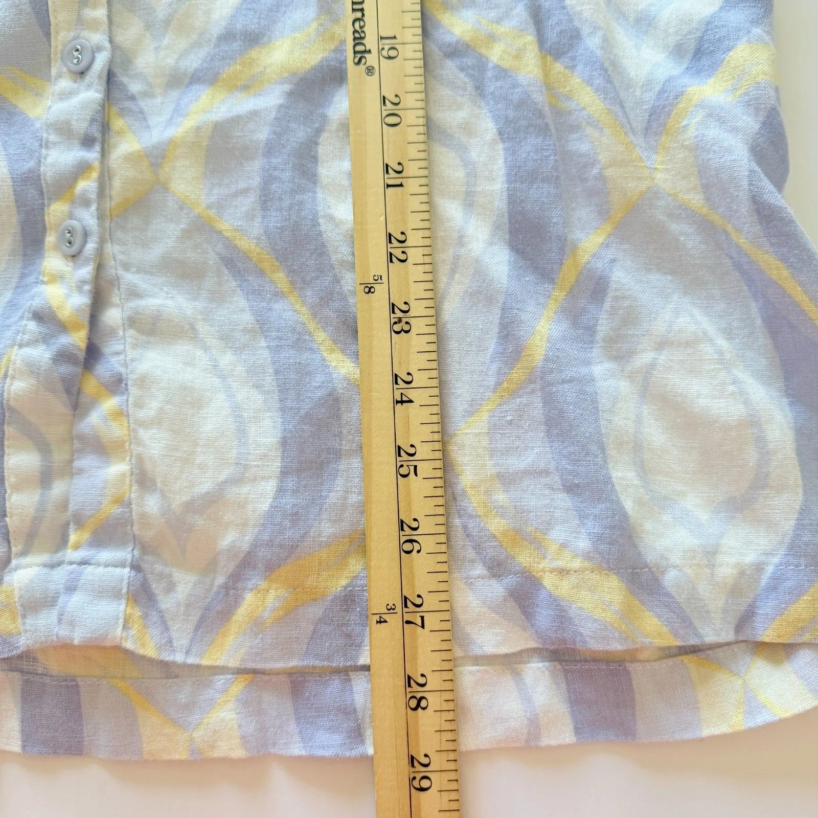 JM Collection Multicolor Linen Button 3/4 Sleeve Summer Comfy Artsy Shirt Top 14 - Image 8