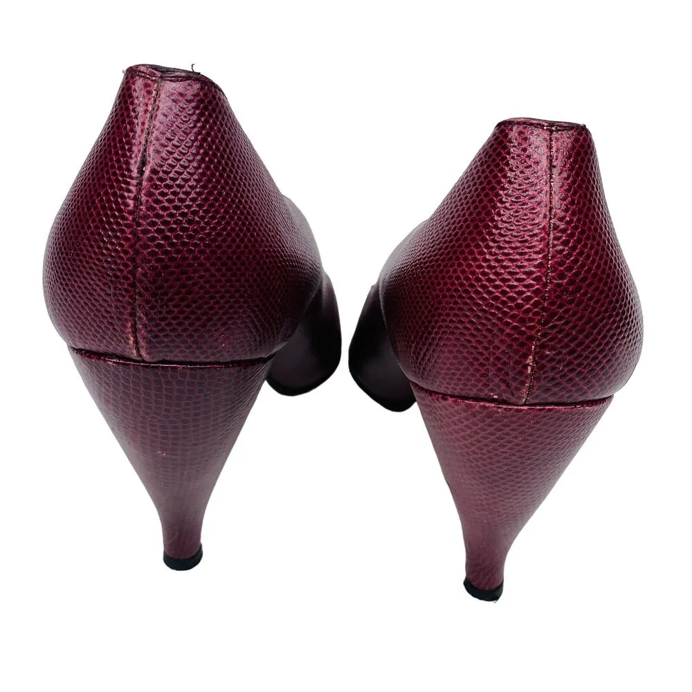 Walter Steiger Heels Pumps 9.5B Burgundy Wine 4" Red Size 9.5 - Image 4