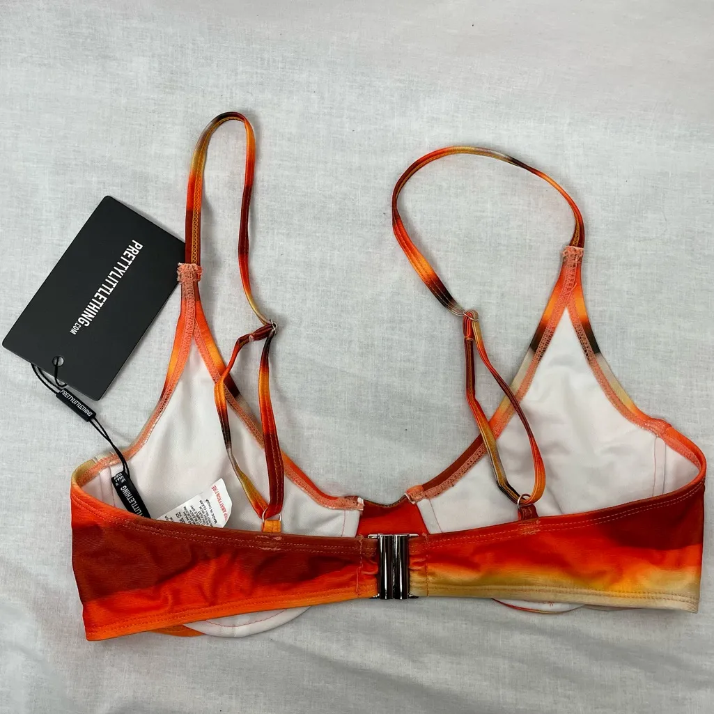NWT Pretty Little Thing Orange Ombre Underwired Bikini Top - Image 2