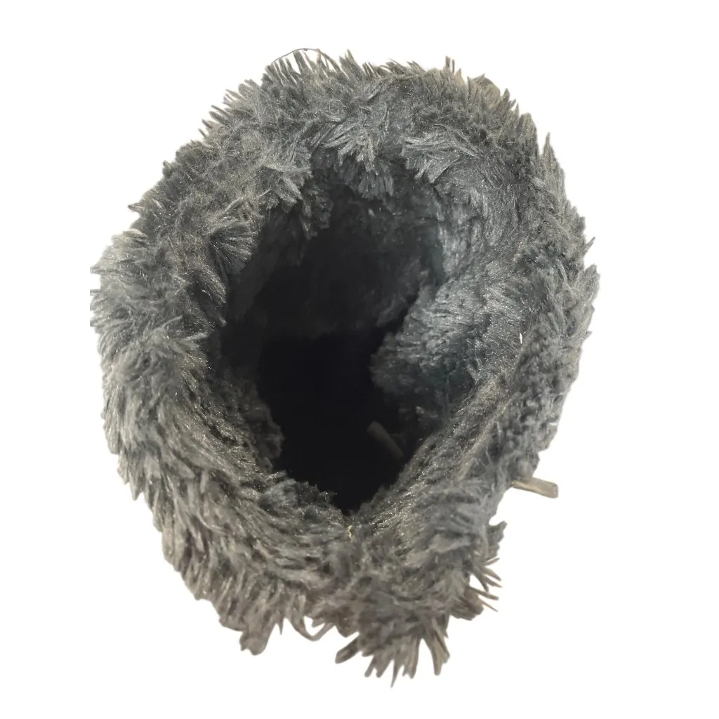 Crocs Faux Leather Fur Lined  Womans Black Mid Calf Winter boots Sz 8 SKU 9568 - Image 9