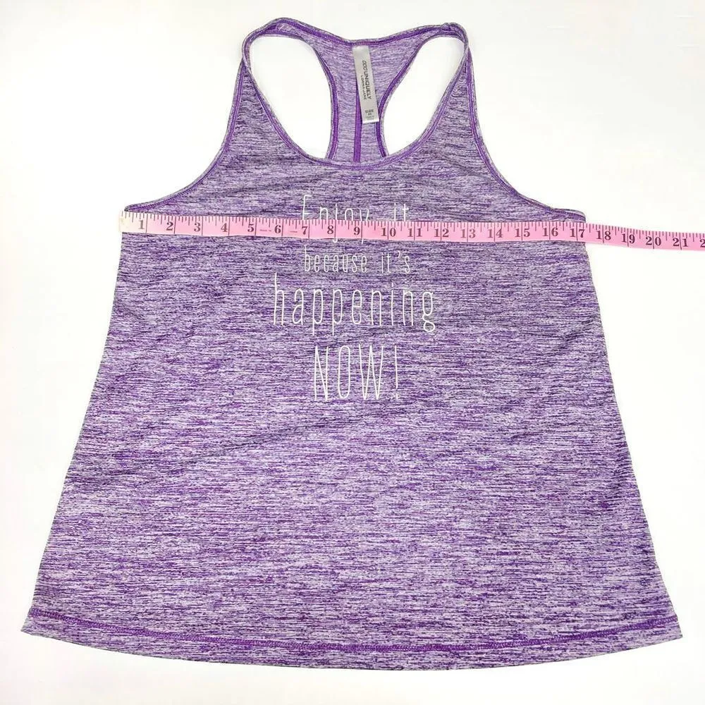 UNIQUELY Lorna Jane Motivational Graphic Racerback Tank Top in Purple Size Mediu - Image 9