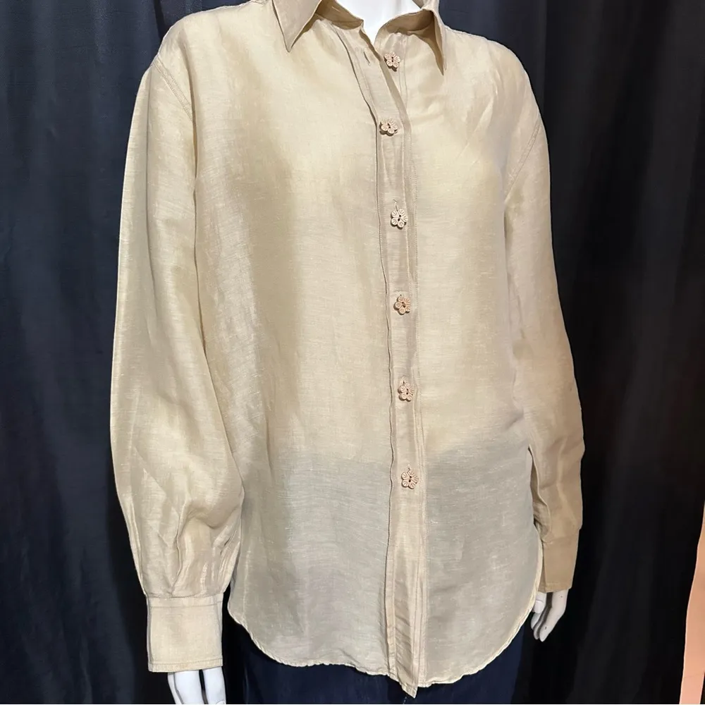 Gucci Authentic Vintage 1990's Cream Button-Up Shirt Zamasport for Gucci - Image 3