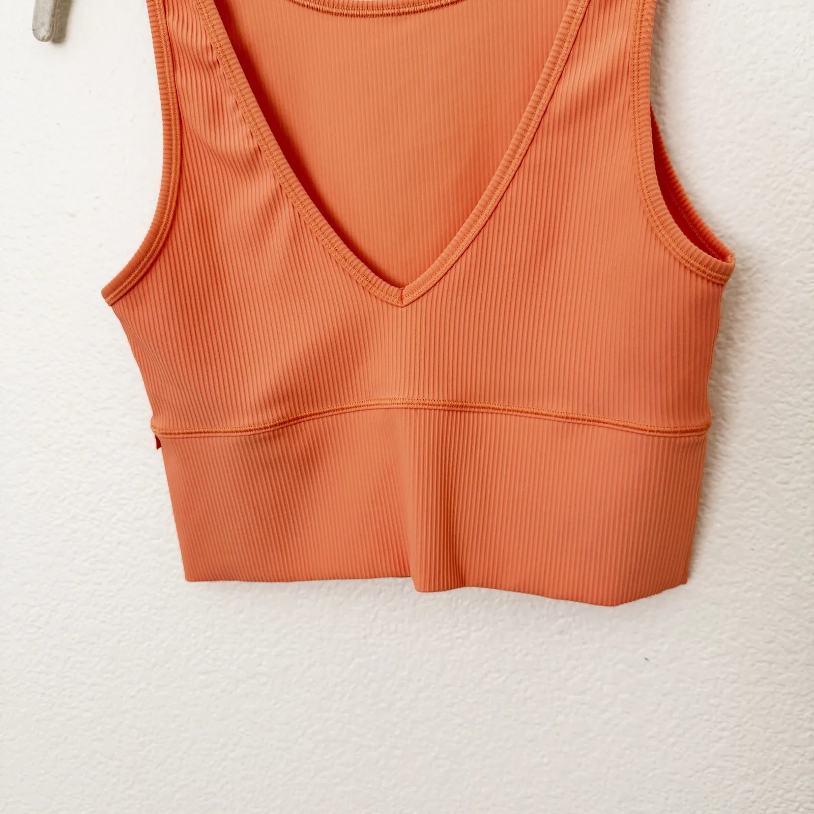 [Lululemon] Golden Apricot Power Pivot Ribbed Cropped Tank Top Reversible Size 4 - Image 8