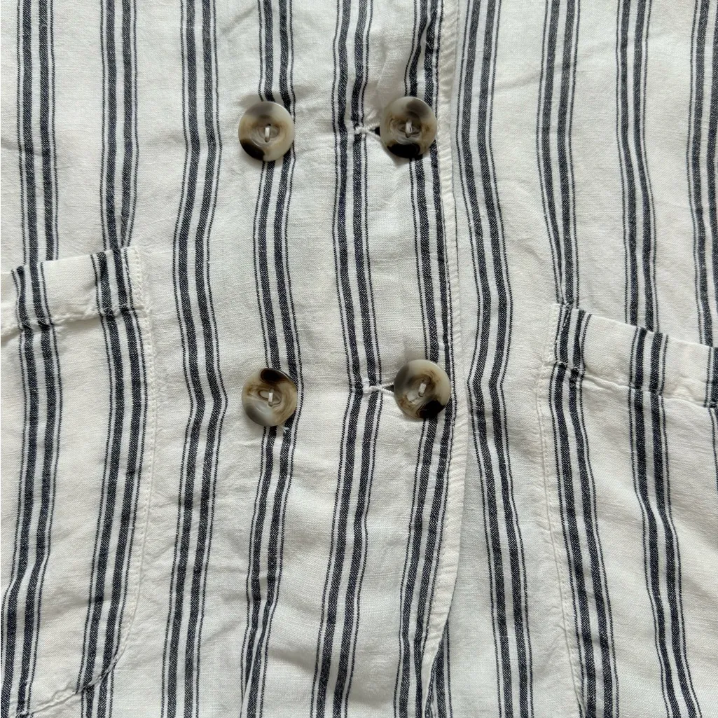 Pilcro by Anthropologie Striped Blazer Women’s S Double Breasted Casual - Image 4