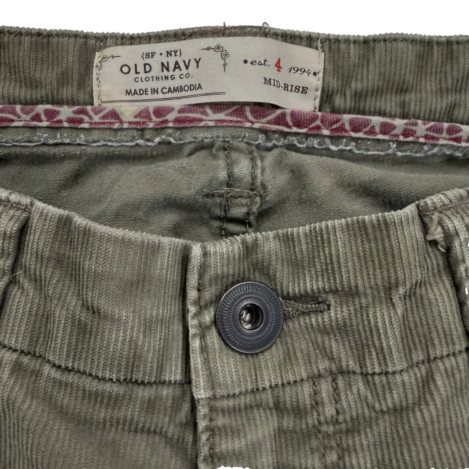 Y2K Old Navy Corduroy Pants Women 4 Small Flare Boot Cut Grunge Indie 31" Inseam - Image 4