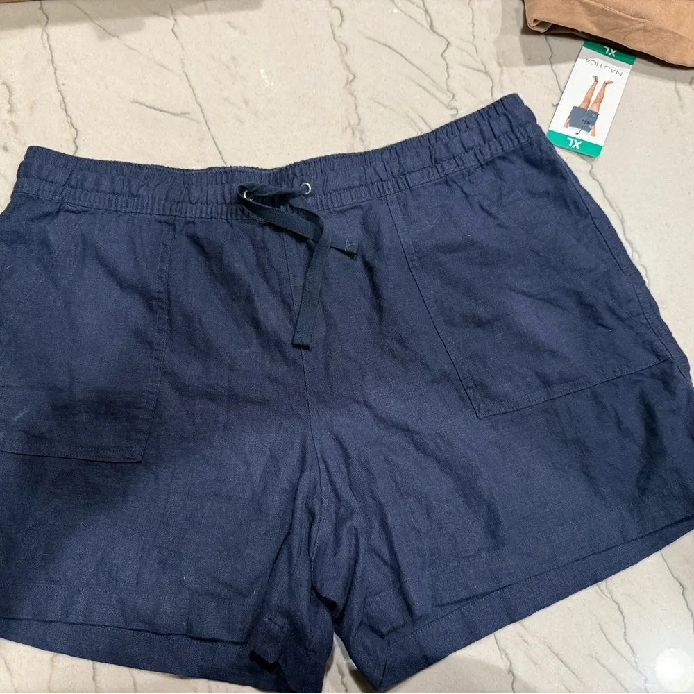 Nautica Women's Linen Blend Pull-On Short (X-Large, Navy Seas) - Image 6