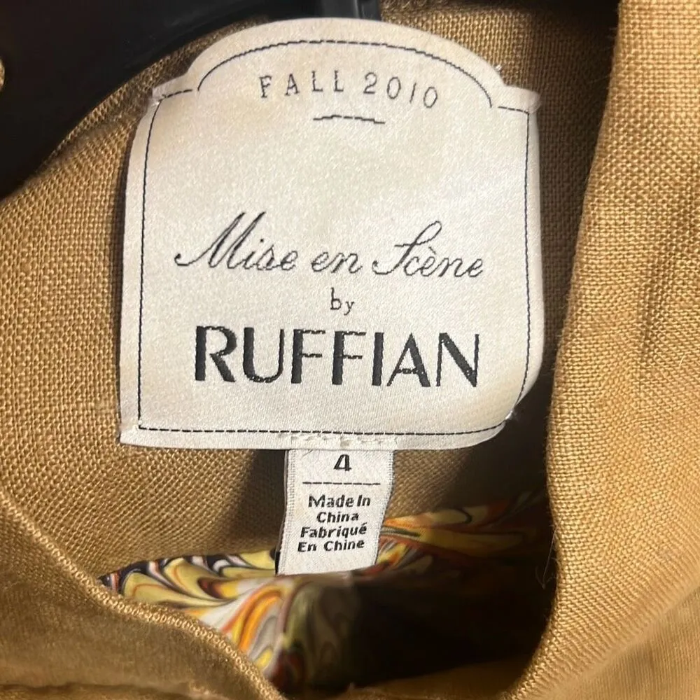 ✨Anthropologie RUFFIAN MISE SCENE Sz 4 Jacket Coat Ruffle Linen Silk✨ - Image 6