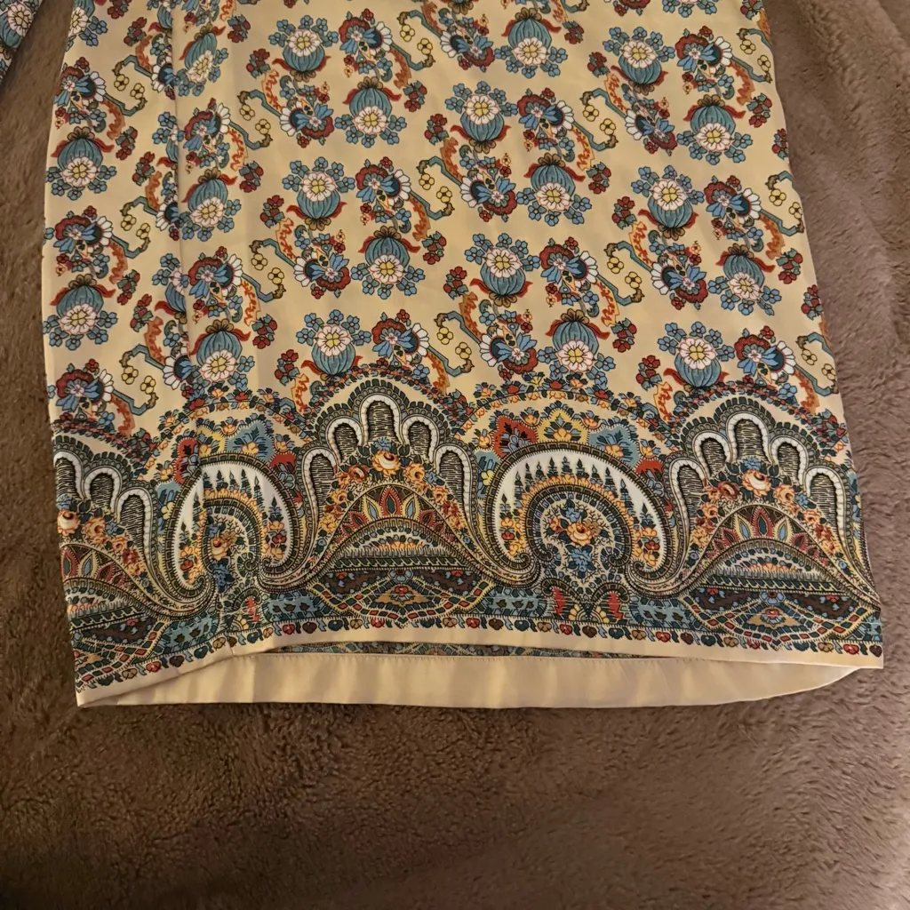 Max Studio Satin Polyester Boho Wide Leg Paisley Pant Size XL - Image 5