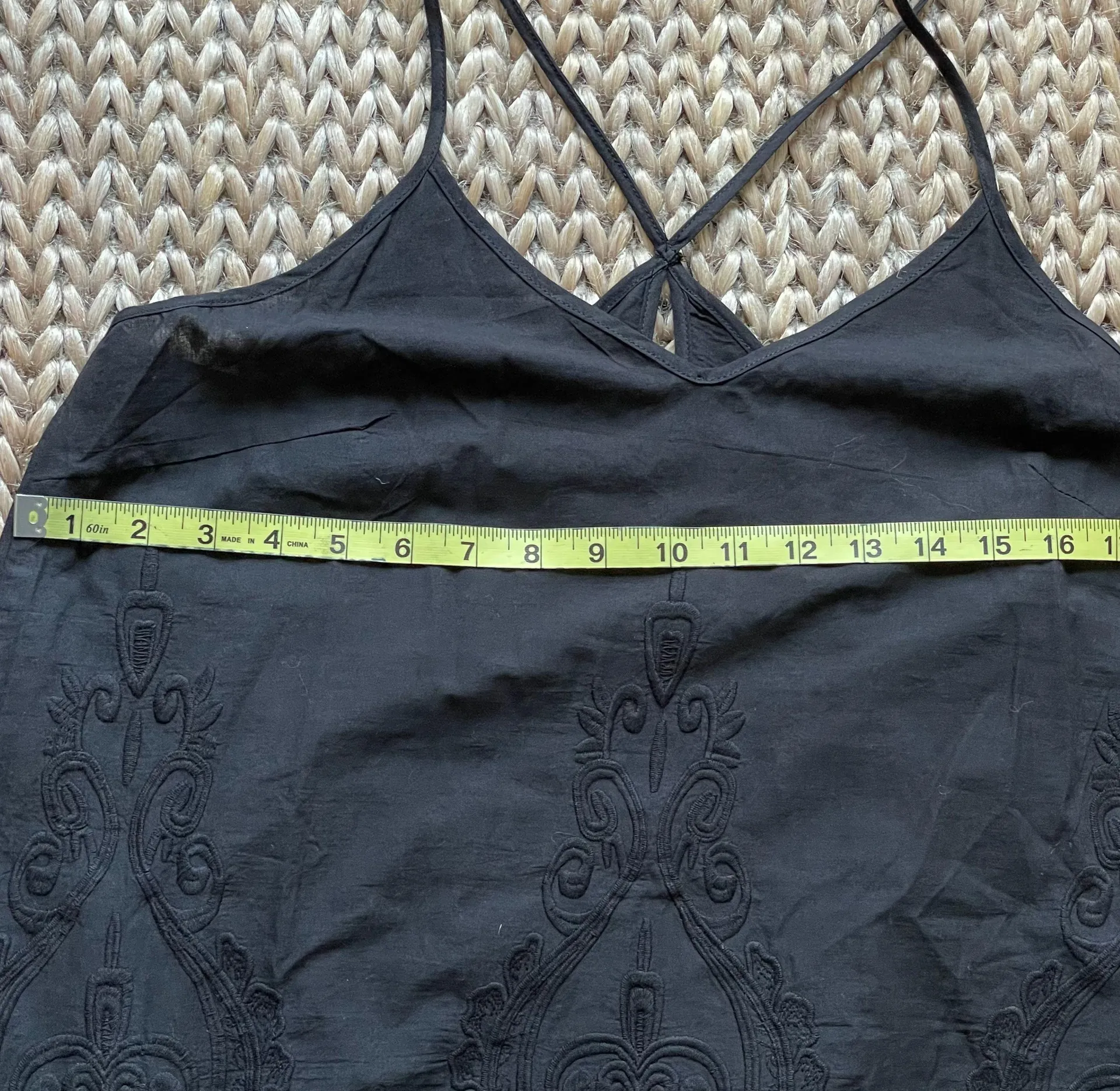 Black Lace Trim Tank Blouse Medium - Image 8