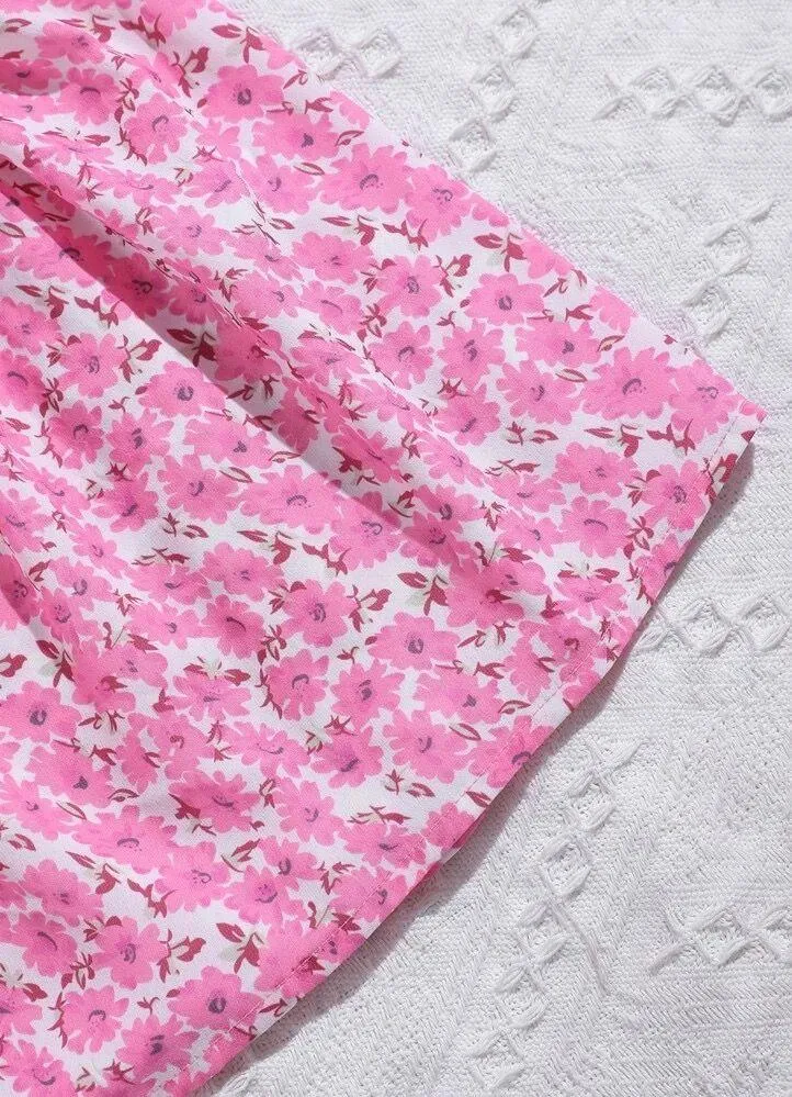 Pink Floral Wide Leg Shorts - Image 3